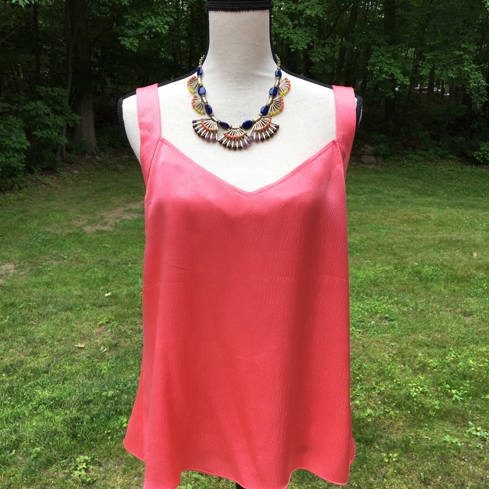 J. CREW “Amelia” Hammered Silk Tank Coral - 14